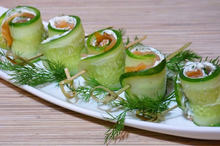 Cucumber Rolls with Red Fish