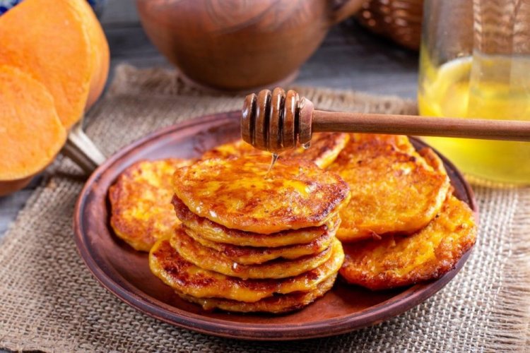 Pumpkin Ryazhenka Pancakes