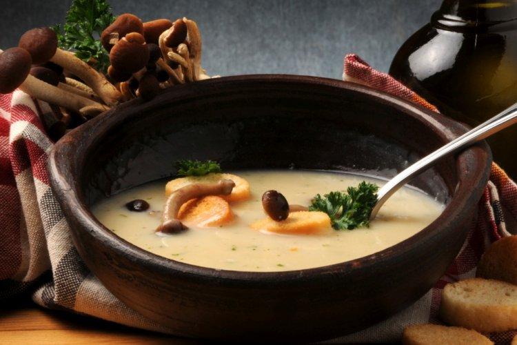 Creamy Honey Mushroom and Buckwheat Soup