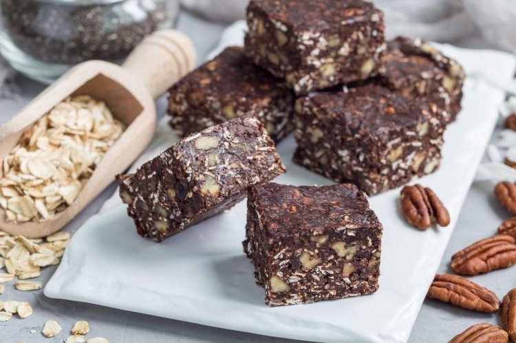 Barritas de proteínas con chocolate y semillas de chía