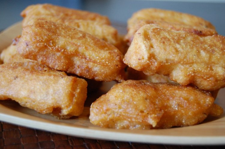 Tofu frito rebozado