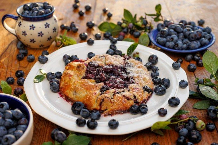 Cottage Cheese Galette with Blueberries and Cream Cheese