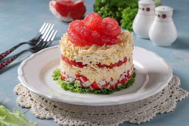 Crab Stick and Grapefruit Salad
