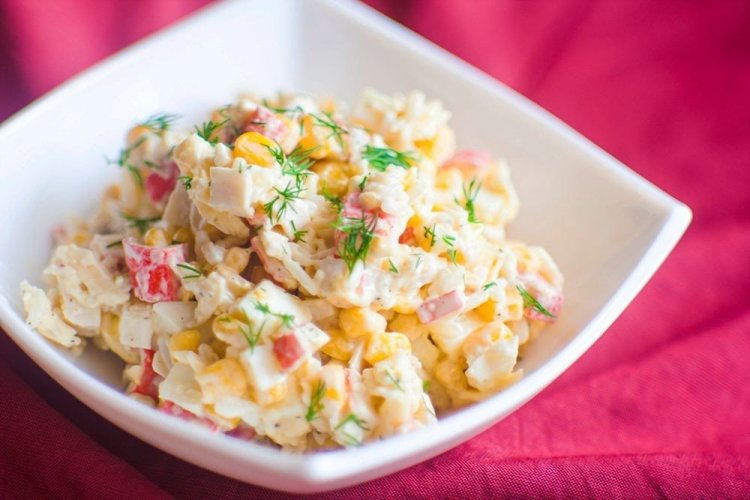 Crab Stick, Napa Cabbage, and Corn Salad
