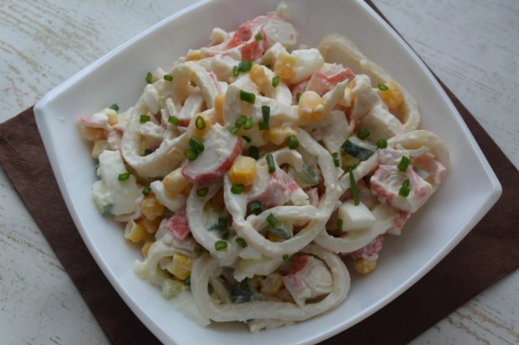 Crab Stick and Calamari Salad