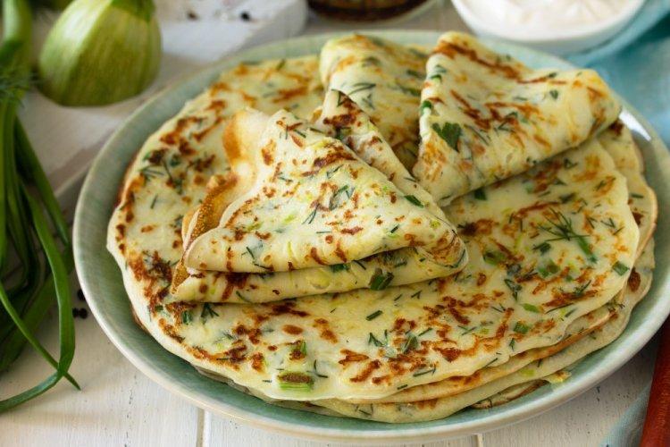 Protein Ryazhenka Pancakes with Herbs