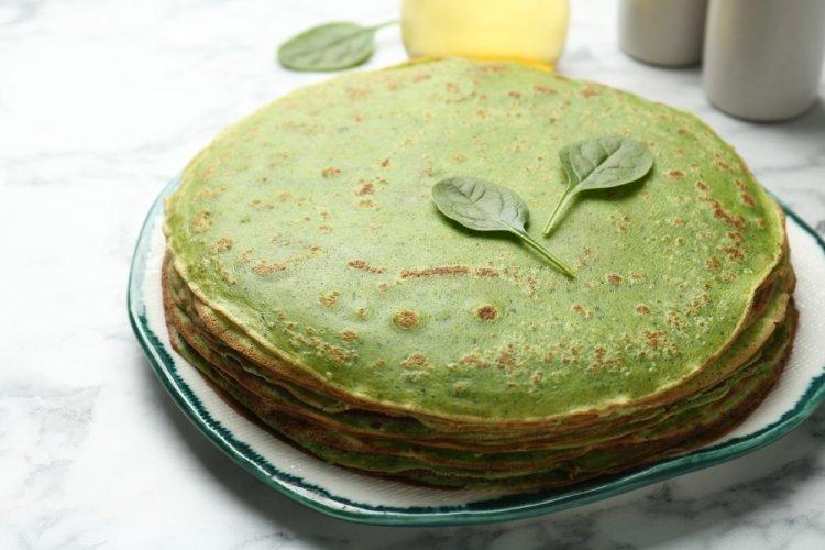 Spinach Ryazhenka Pancakes