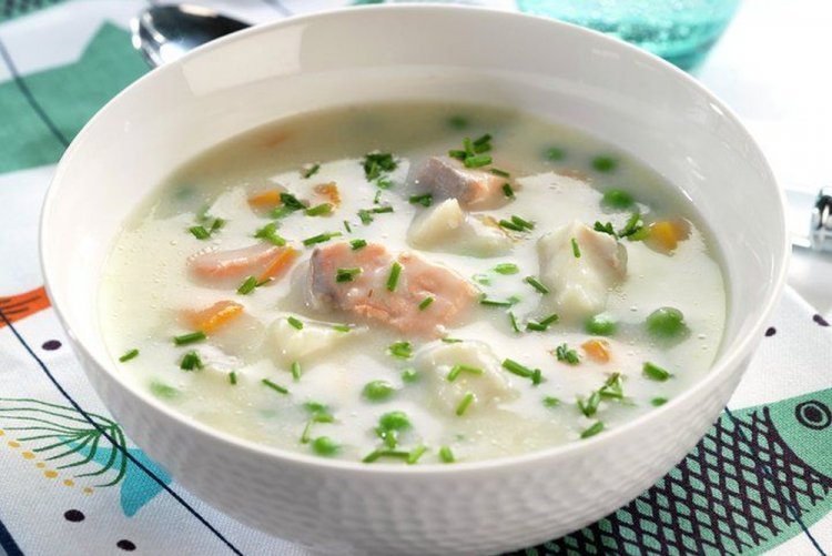 Finnish Fish Soup with Green Peas