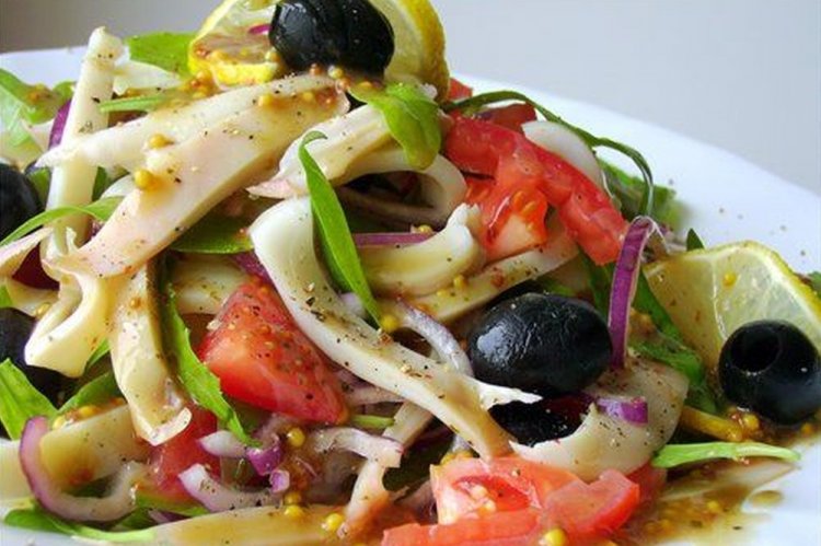 Calamari and Egg Salad