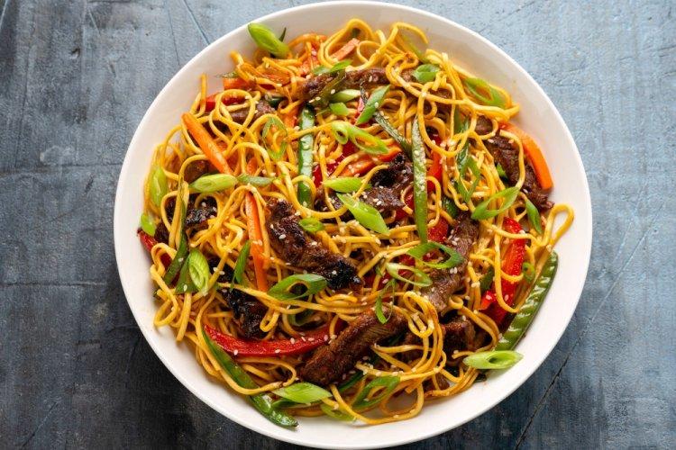 Udon with Beef in Teriyaki Sauce