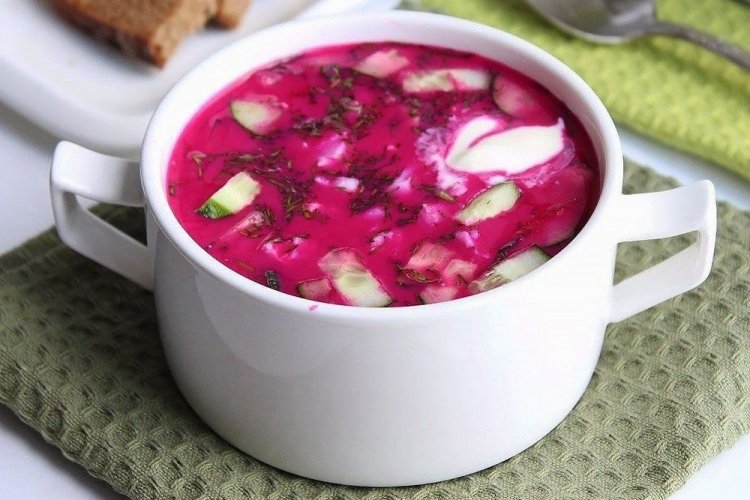 Cold Beetroot Soup (Svekolnik) with Kefir