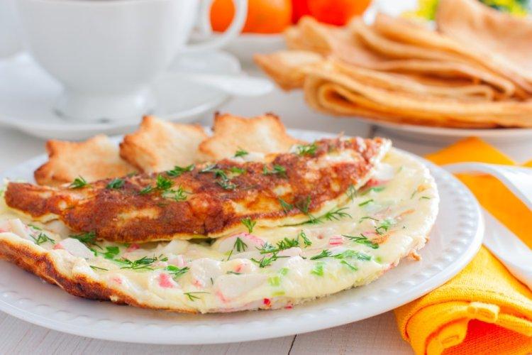 Omelet with Crab Sticks