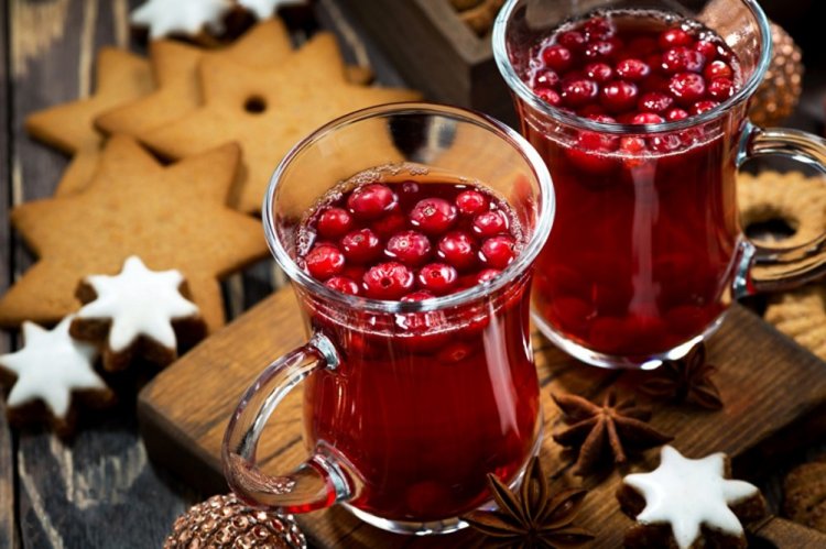 Té de arándano rojo congelado