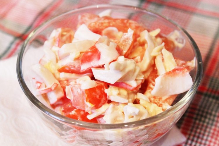 Crab Stick and Tomato Salad