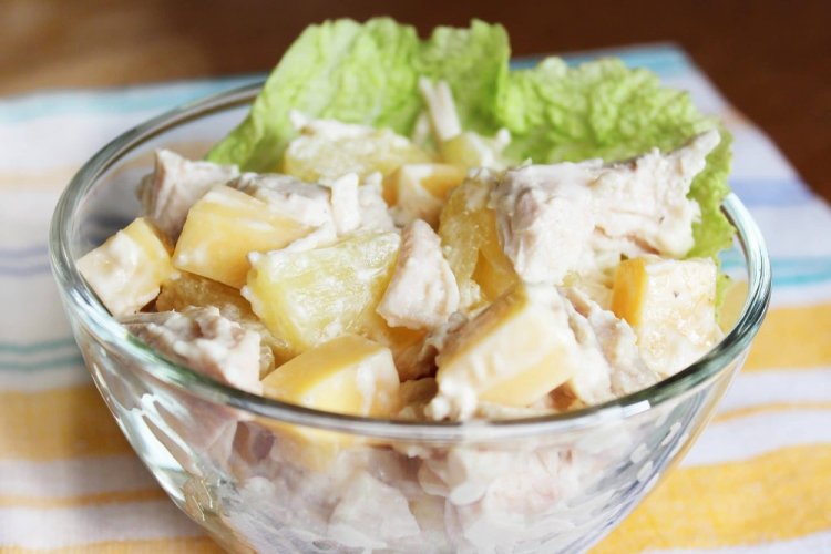 Pineapple, Chicken, and Ham Salad