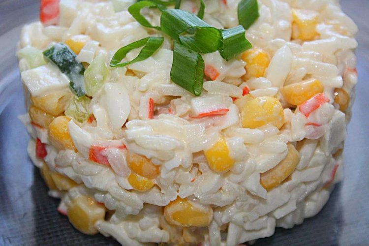 Crab Stick, Corn, and Rice Salad