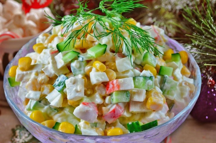Crab Stick, Corn, and Red Fish Salad