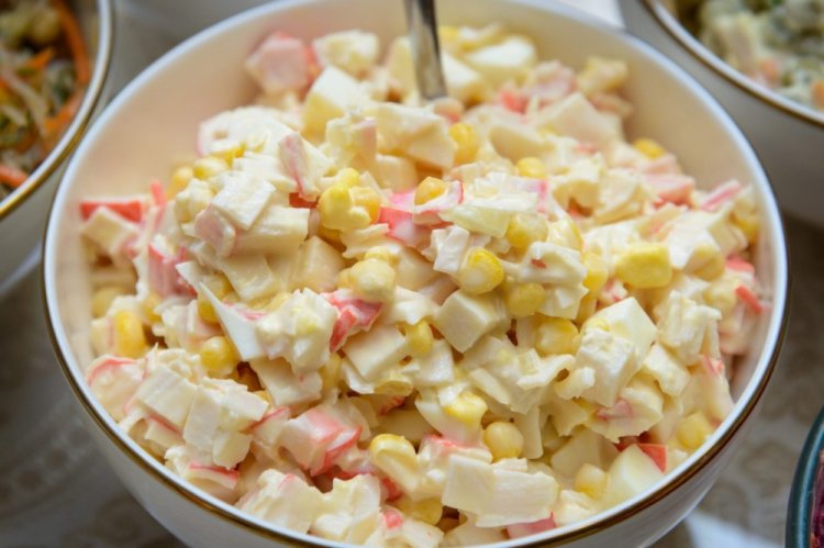 Crab Stick, Apple, and Corn Salad