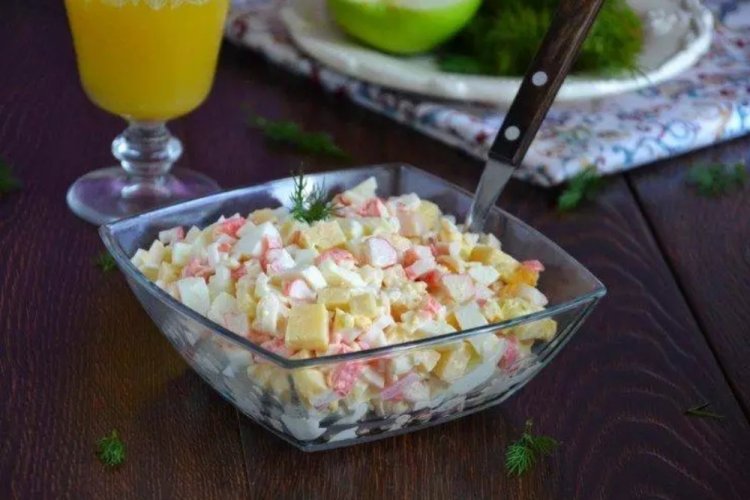 Crab Stick, Corn, and Cheese Salad