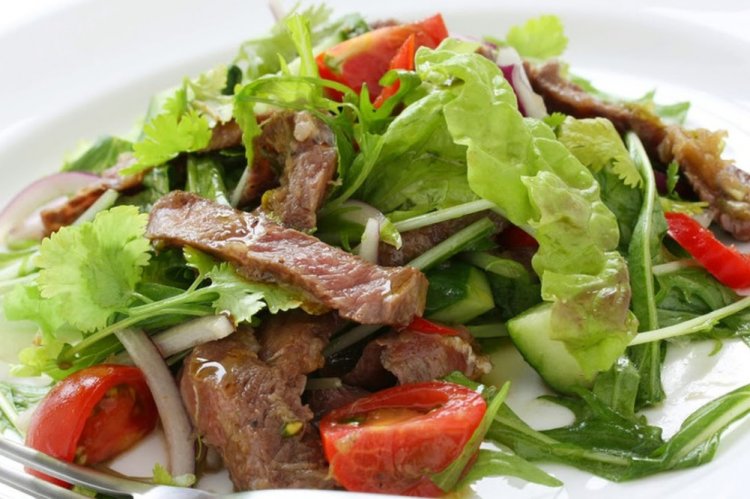 Ensalada templada de ternera