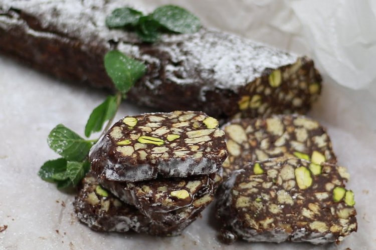 Chocolate Salami with Pistachios