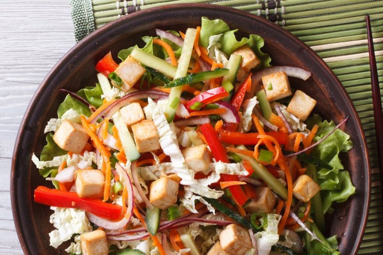Vegetable Salad with Napa Cabbage and Tofu
