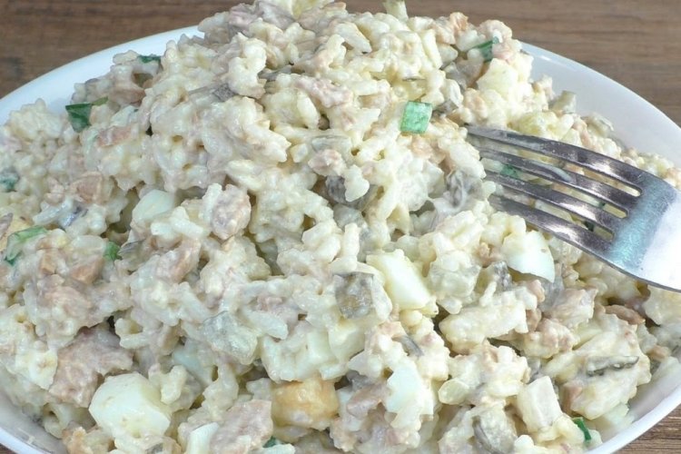 Trout Liver and Rice Salad