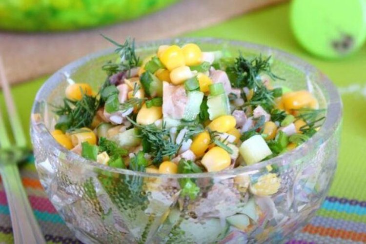 Trout Liver and Corn Salad
