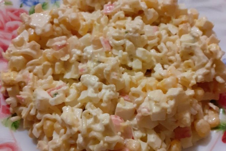 Chicken, Crab Stick, and Rollton Noodle Salad