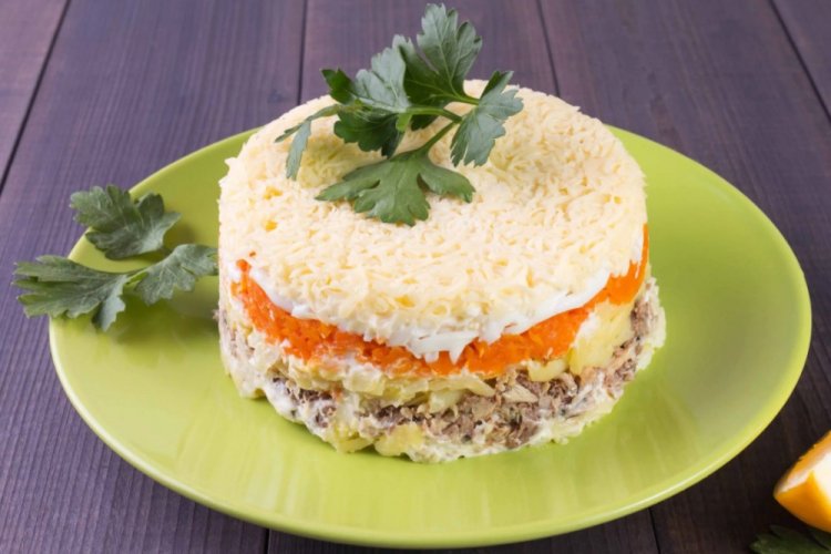 Layered Potato, Tuna, and Corn Salad