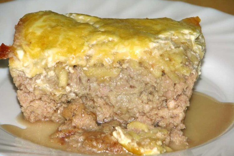 Keto Meat Casserole with Bacon and Pickled Cucumbers