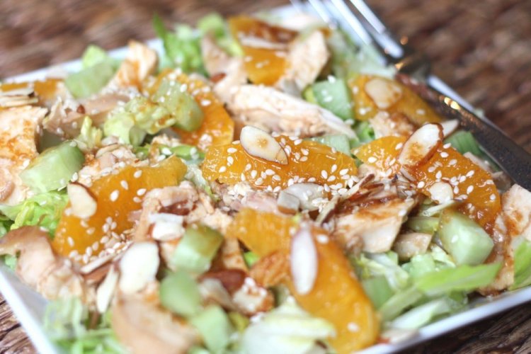 New Year's Salad with Smoked Chicken and Tangerines