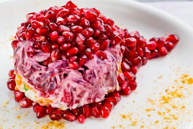 New Year's Salad with Ham and Pomegranate