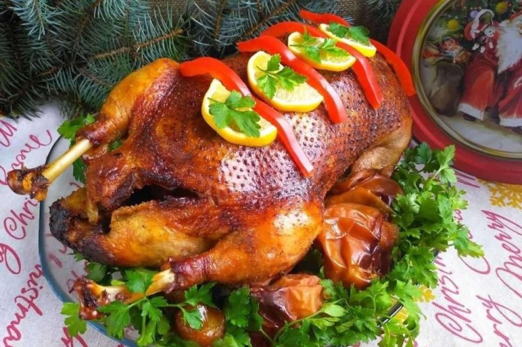 Whole Roasted Goose in the Oven