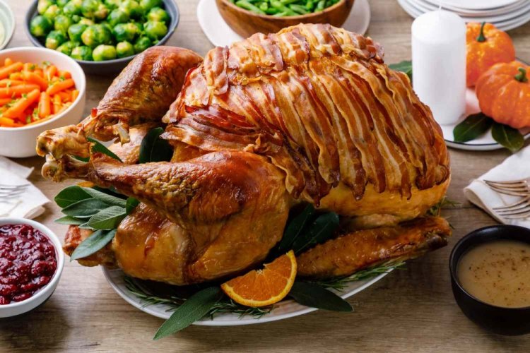 Roasted Turkey with Bacon and Butter