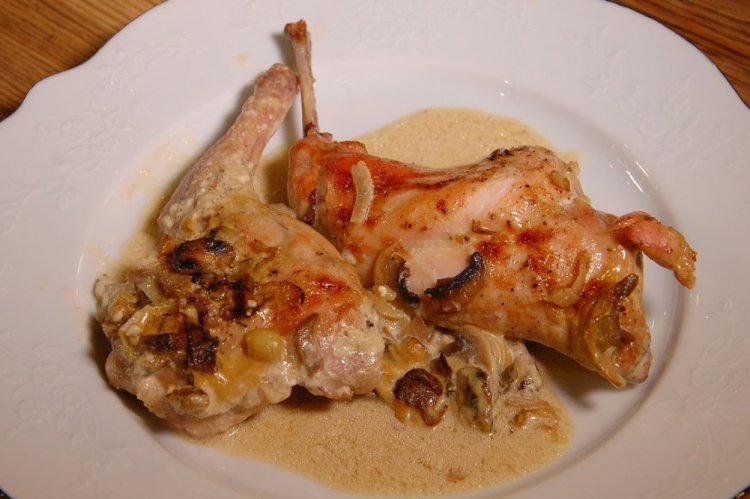 Rabbit with Cream in the Oven