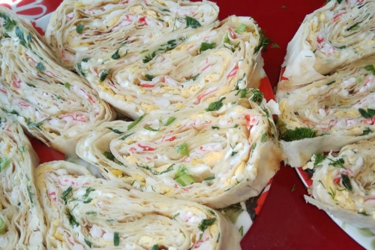 Lavash Roll with Crab Sticks