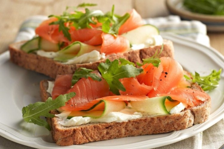 Red Fish and Cucumber Sandwiches
