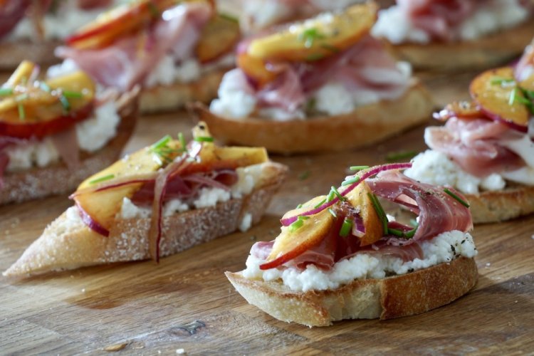 Prosciutto and Peach Sandwiches