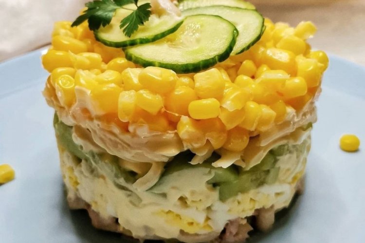 Layered Calamari and Corn Salad for New Year's