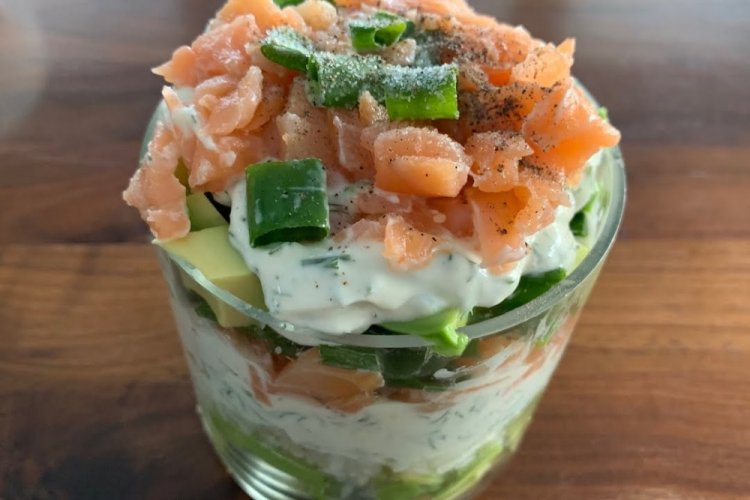 Layered Avocado and Salmon Salad