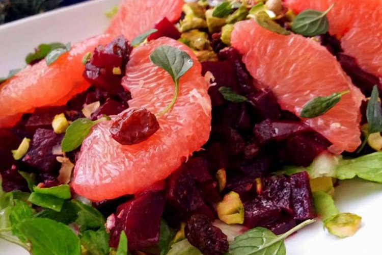Ensalada de pomelo y remolacha