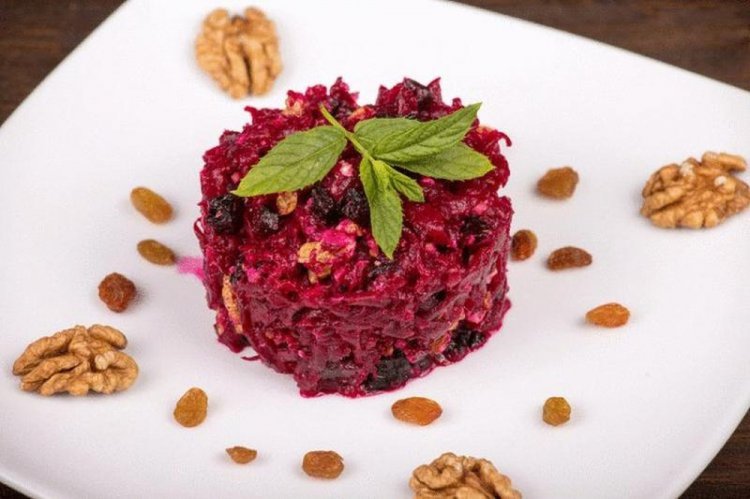 Beetroot, Walnut, and Prune Salad