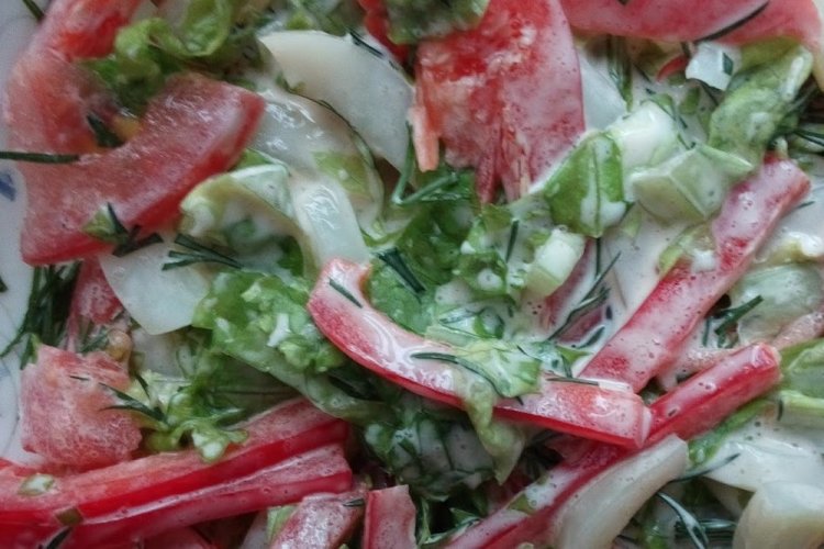 Calamari, Bell Pepper, Tomato, and Prune Salad