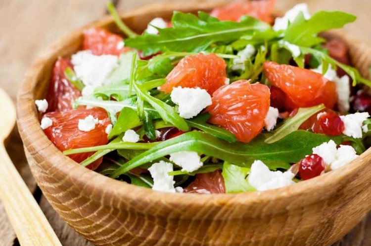 Grapefruit, Prune, and Goat Cheese Salad