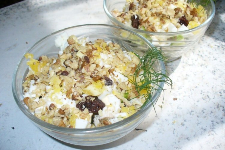 Pineapple, Smoked Chicken, and Prune Salad