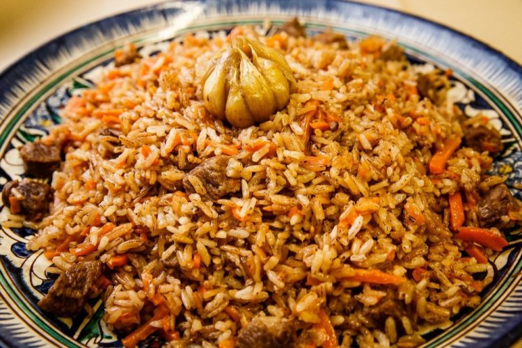 Pilaf in an Uzbek Kazan