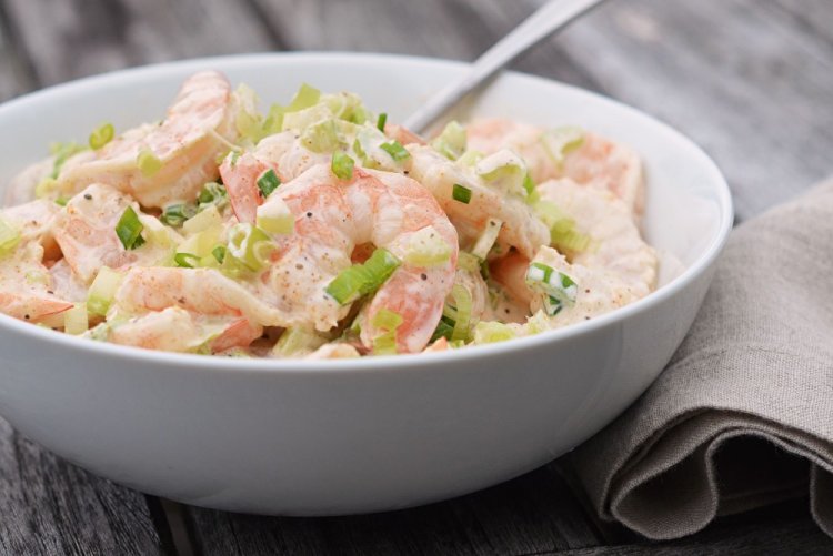 Keto Salad with Shrimp, Celery, and Avocado
