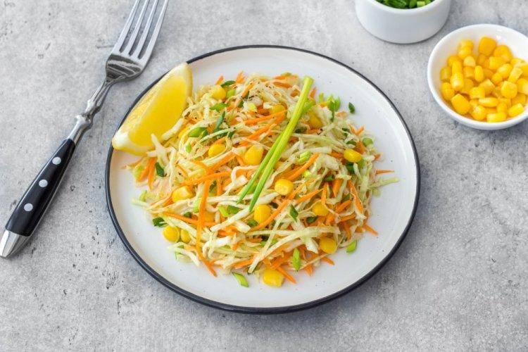 Healthy Salad with Cabbage and Corn