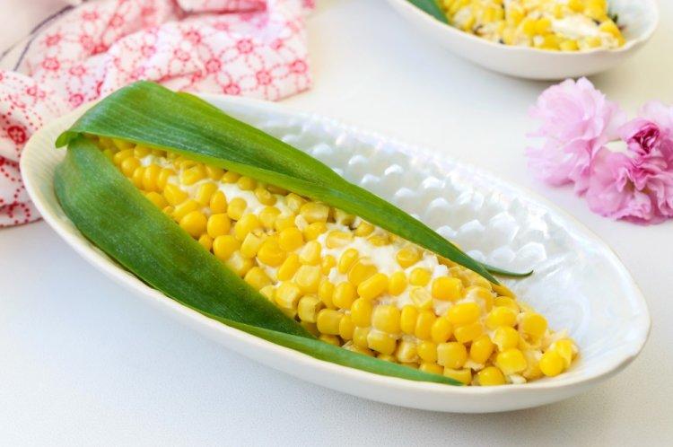 Healthy Salad with Corn and Squid